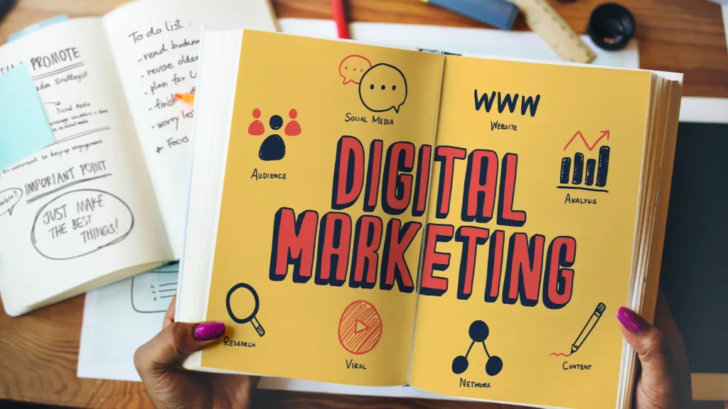 A depiction of how the digital shift has made social media essential for authors and content creators in the UK.